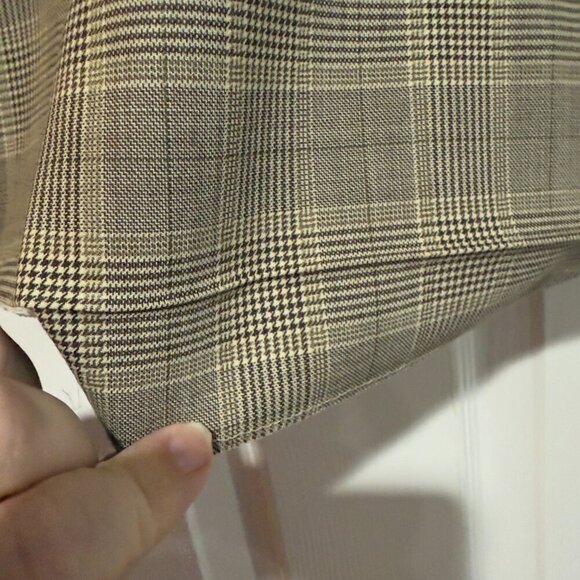 JOSEPH France Houndstooth Skirt Size 40 Lace Black Tan Office Luxury Wool - Picture 3 of 8